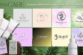 design a luxury skincare logo and cosmetic brand identity