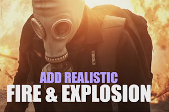 add realistic fire, smoke and explosion to your footage