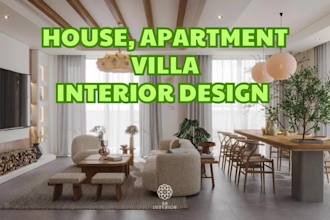 design realistic 3d interior for your house, townhouse or villa