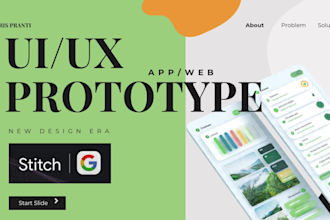 design a clickable mobile app UI UX prototype with stitch