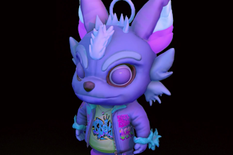 create 3d cartoon character or model