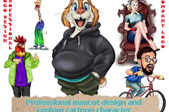 draw mascot, cartoon logo character