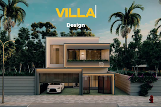 create 3d renderings for modern house, luxury villa or big exterior