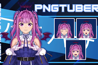 draw pngtuber simplified vtuber model for stream avatar