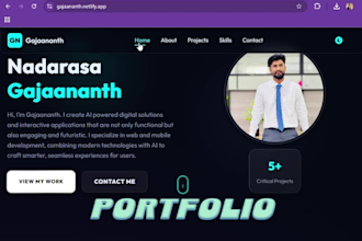 create a modern responsive portfolio website using react
