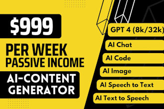 build passive income ai content generator website