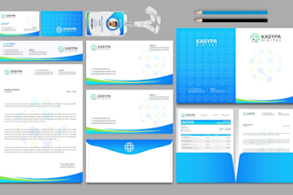 design logo, business card, letterhead and stationery items with brand identity