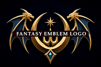 design a fantasy emblem logo for your game or brand