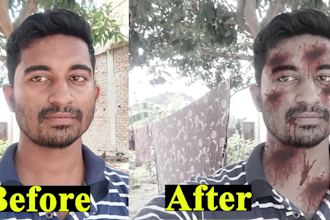 vfx video editing work face skin,replacement, logo remove