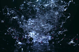 create water splash logo reveal intro animation