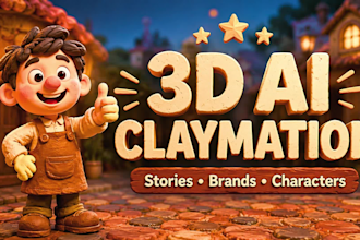 create modern 3d ai claymation animation videos