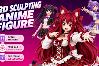 create high quality 3d anime figurine, toy, and action figure for printing