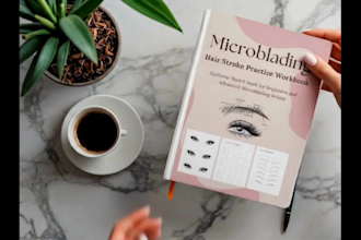 design eyelash, lash lift, microblading, dermaplaning training manual design