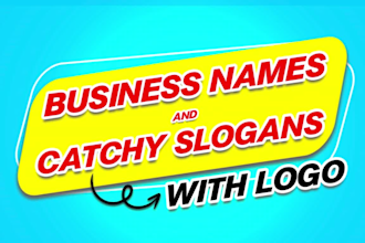 create iconic business names and catchy slogans with logo