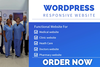 build medical, doctor, hospital, healthcare and home care website