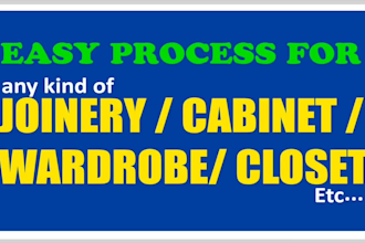 do joinery  mill work and furniture design with material qty and cutting list