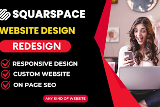 squarespace website design or redesign squarespace landing page, squarespace seo