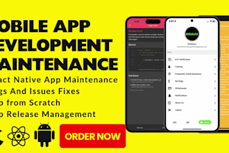 fix bugs in react native app and reskin your app as react native developer