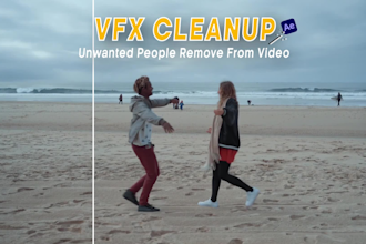 remove unwanted objects, people, wires and text from video