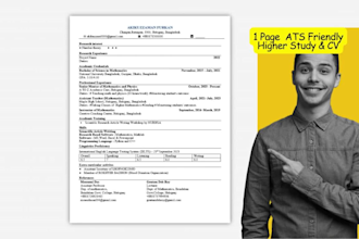 write academic CV phd CV linkedin optimization scholarship and intern cvs