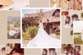 create  wedding slideshow, mosaic photo, intro video