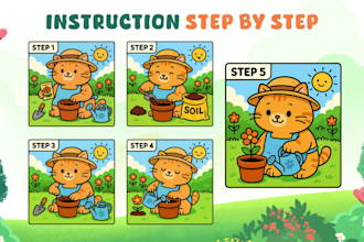 draw guide instruction manual step by step illustration for your product