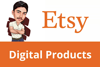 set up etsy shop with digital products, etsy digital product design