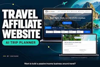 create travel affiliate website or travel agency website to make money online