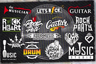 design dj, music, band, artist and custom font logo