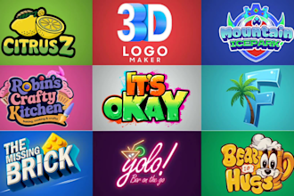 design 3d typography custom logo graphic design font