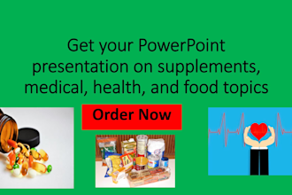 create powerpoint presentation on supplement, medical, health and food topics