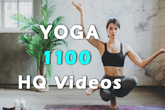 give 1100 yoga HQ videos for social media