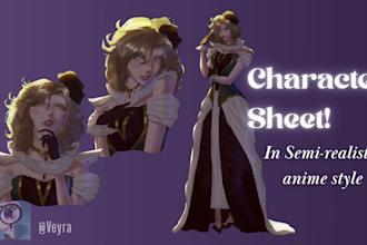 draw you character reference sheet for your oc