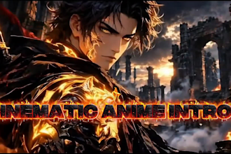 create cinematic dark anime intro and title animation