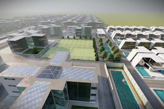 do an architectural masterplan rendering and modeling