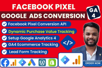 google ads conversion tracking, ga4 ecommerce tracking, facebook pixel setup GTM