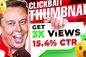 do attractive clickbait youtube thumbnail design for you