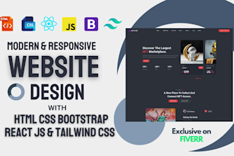 develop responsive website with HTML CSS bootstrap or figma to html tailwind CSS