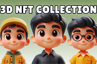 create 3d nft art collection and character modeling for nft collection