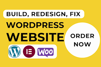 design wordpress website with elementor pro and woocommerce