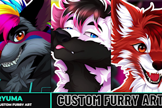 draw custom furry art, furry character, fursona, and anthro for you