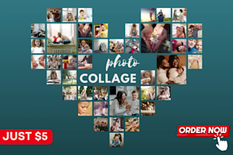 make unique photo collage for anniversary, birthday gift