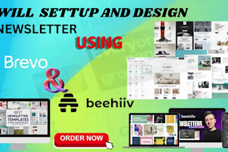 design a newsletter using brevo or beehiv and conncet to shopify