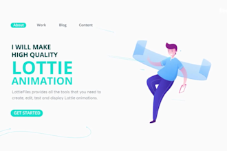 create a lottie animation, json, GIF, svg animation for a website, mobile app