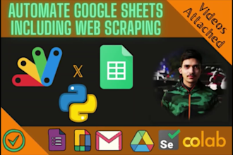 automate apps script with g sheet including web and app scraping