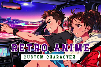 draw vintage retro anime character for pfp, fanart, and oc