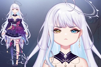 design live2d vtuber model 2d vtuber rigging and vtuber character vtuber commiss