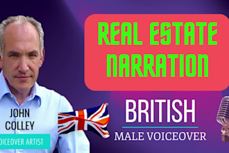 voiceover in british english your real estate script fast VIP service
