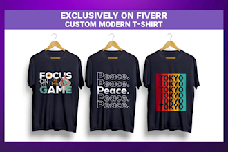 do custom typography modern, trendy, minimalist t shirt in just 12 hour