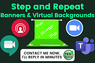 design step and repeat banner and virtual background